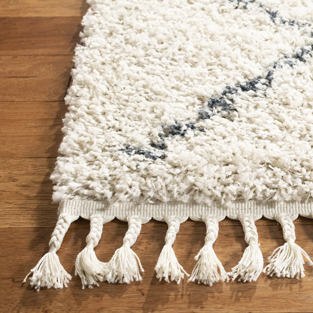 Safavieh Pro Lux Shag 400 4'-0" x 6'-0" Rug in Cream / Blue