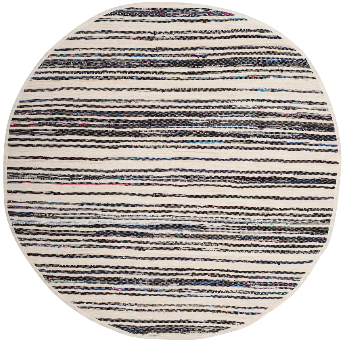 Safavieh Rag Rug 6'-0" x 6'-0" Rug in Ivory / Charcoal