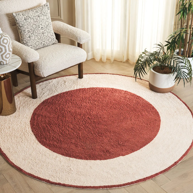 Safavieh Easy Care 6'-0" x 6'-0" Rug in Ivory / Rust