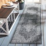 Safavieh Courtyard 2'-2" x 9'-0" Rug in Grey / Black