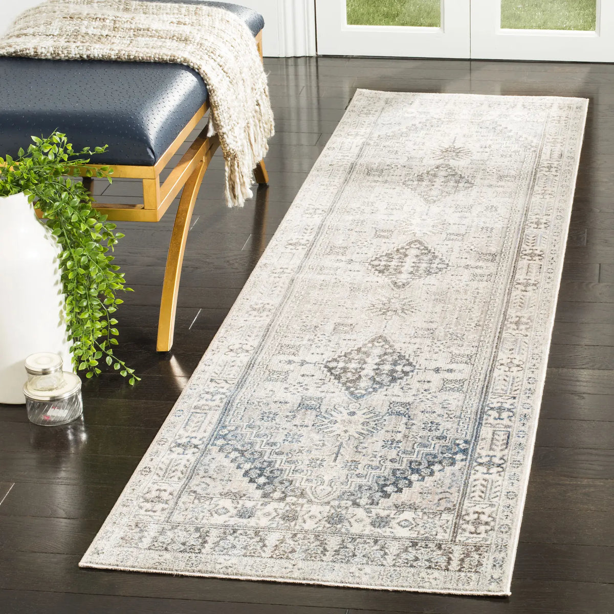 Safavieh Vintage Persian 2'-2" x 10'-0" Rug in Grey / Blue