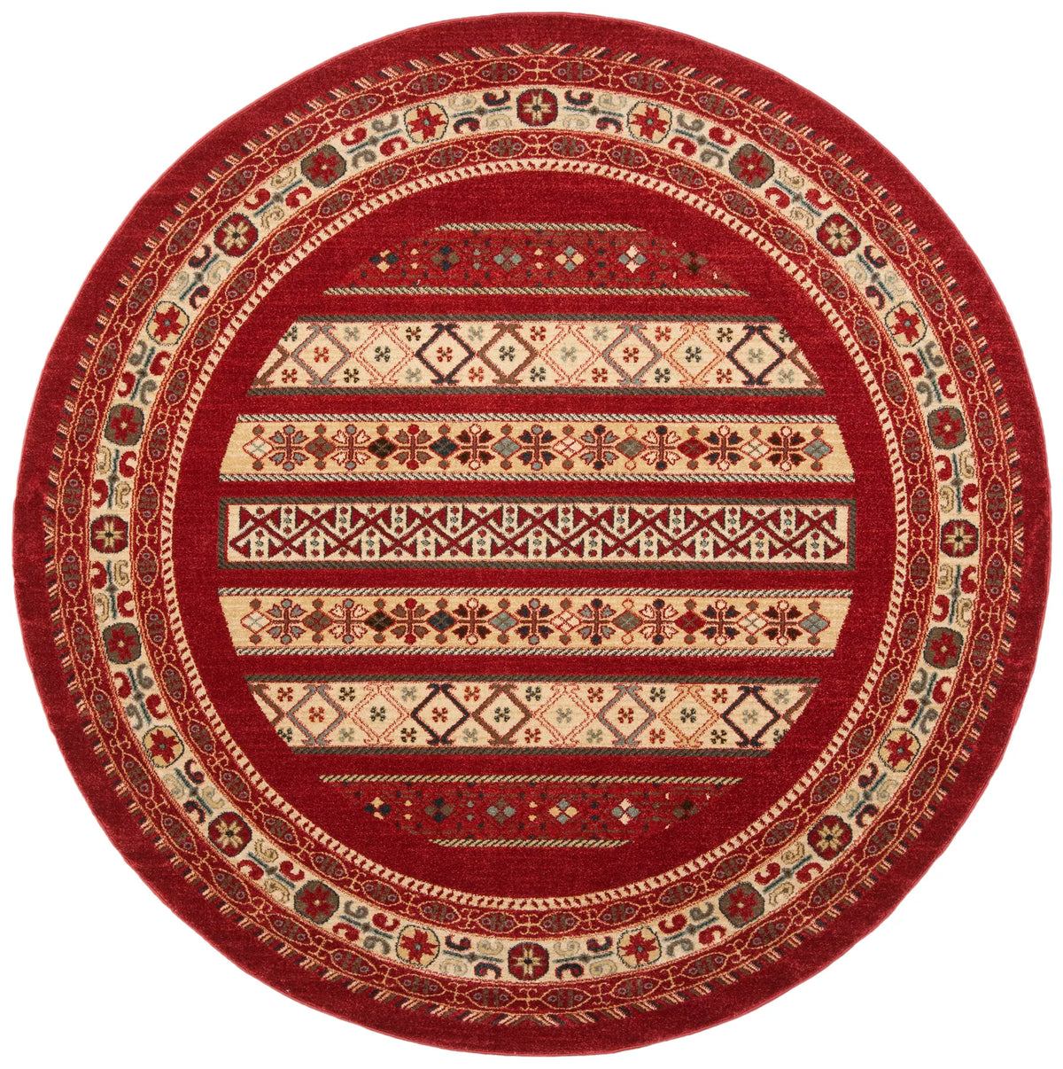 Safavieh Mahal 6'-7" x 6'-7" Rug in Red / Creme
