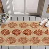 Safavieh Courtyard 2'-0" x 3'-7" Rug in Natural / Red