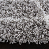Safavieh Pro Lux Shag 400 6'-7" x 6'-7" Rug in Grey / Ivory