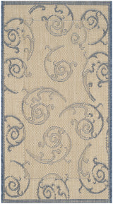 Safavieh Courtyard 2'-0" x 3'-7" Rug in Natural / Blue