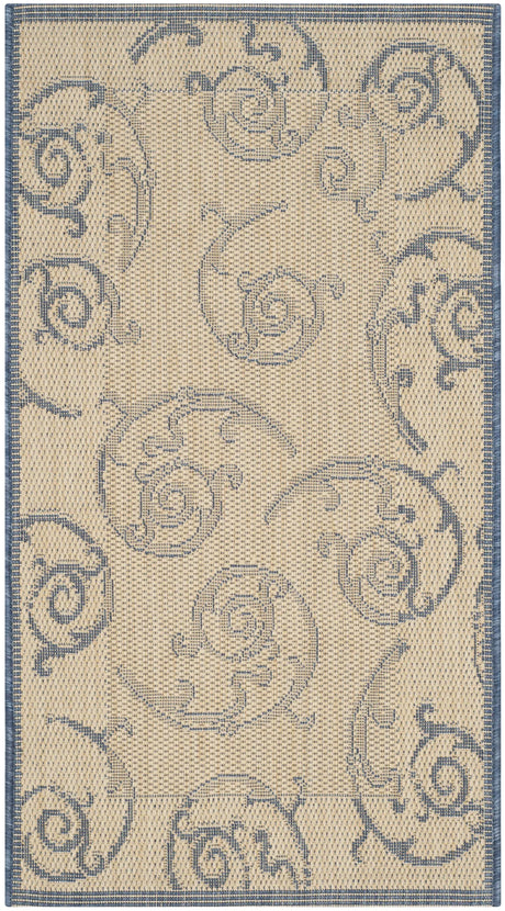 Safavieh Courtyard 2'-0" x 3'-7" Rug in Natural / Blue