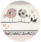Safavieh Carousel Kids 100 5'-3" x 5'-3" Rug in Pink / Ivory