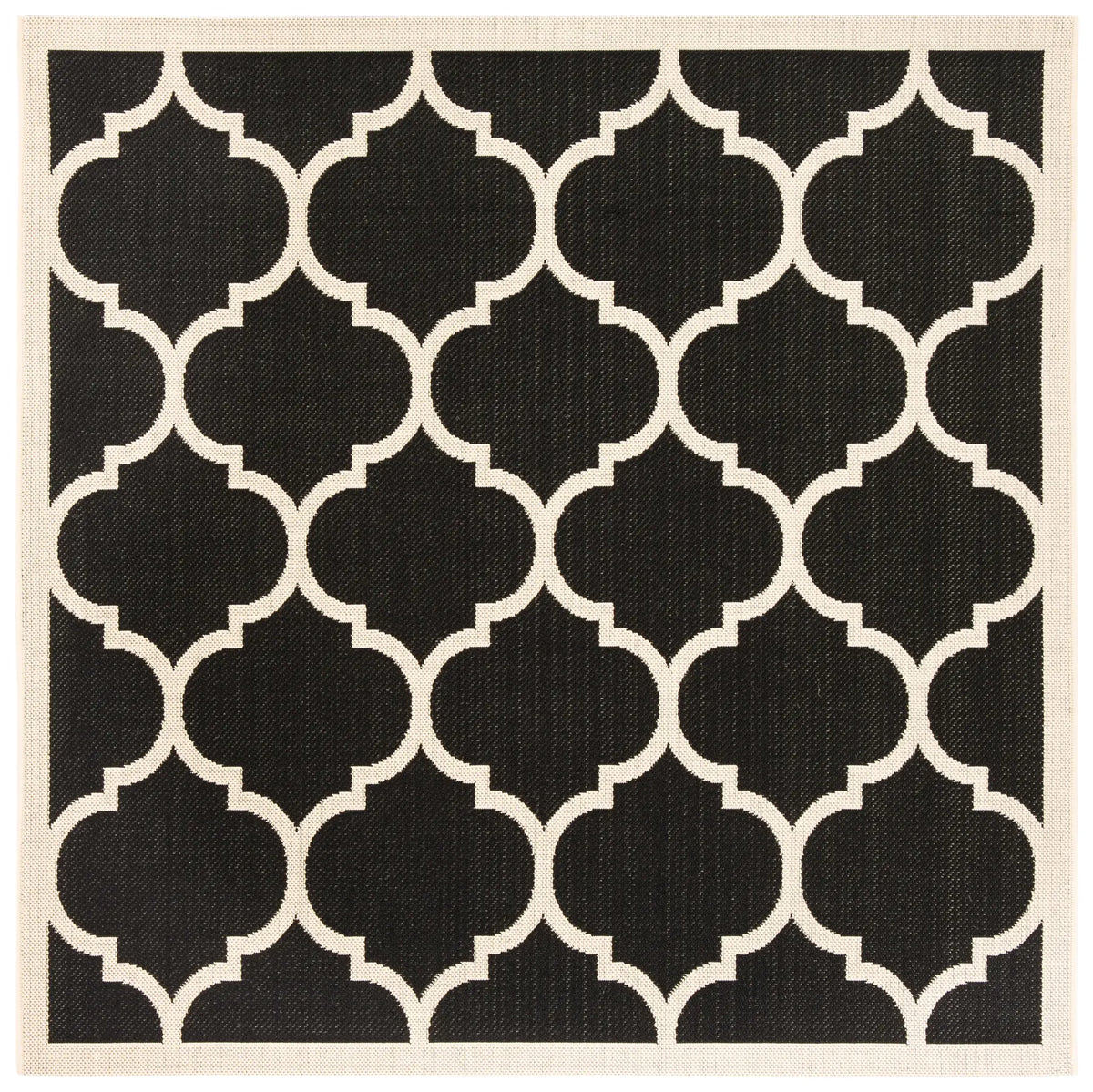 Safavieh Courtyard 5'-3" x 5'-3" Rug in Black / Beige