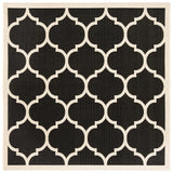 Safavieh Courtyard 5'-3" x 5'-3" Rug in Black / Beige
