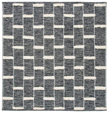 Safavieh Striped Kilim 7'-0" x 7'-0" Rug in Black / Ivory