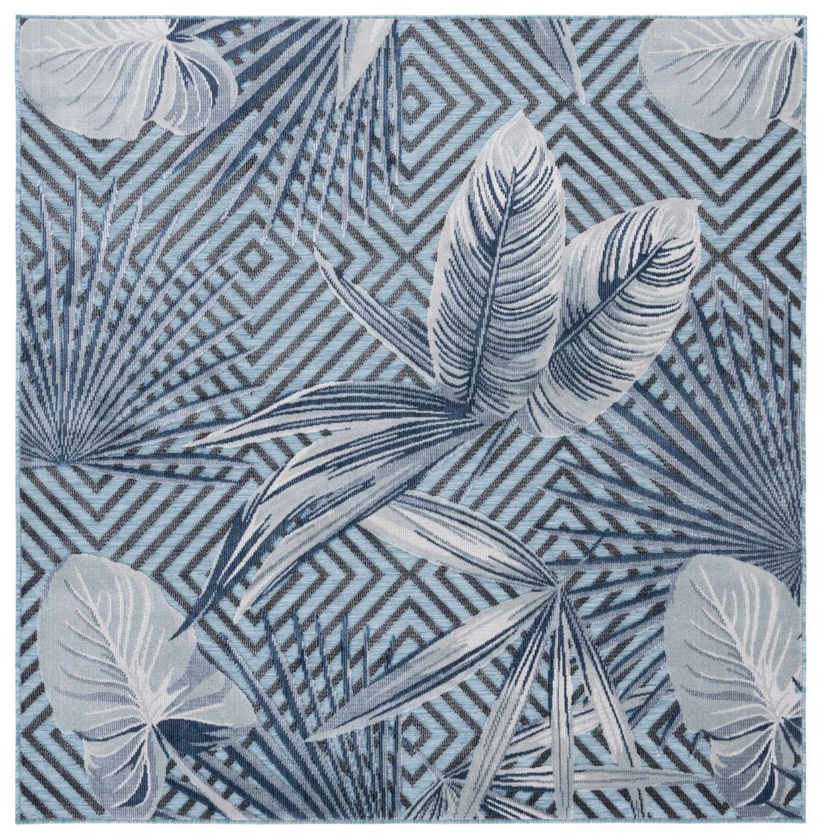 Safavieh Cabana 6'-5" x 6'-5" Rug in Aqua / Navy