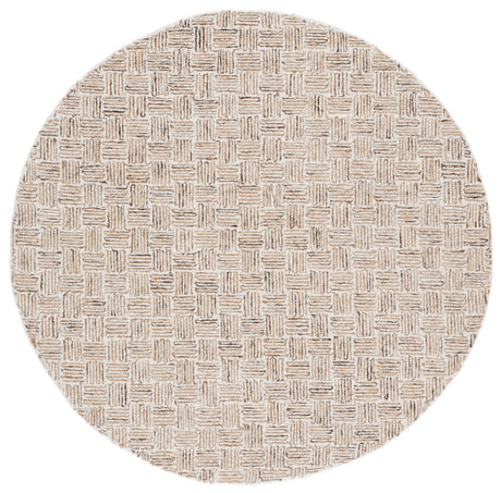 Safavieh Micro-Loop 5'-0" x 5'-0" Rug in Taupe / Ivory