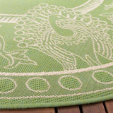 Safavieh Courtyard 5'-3" x 5'-3" Rug in Olive / Natural