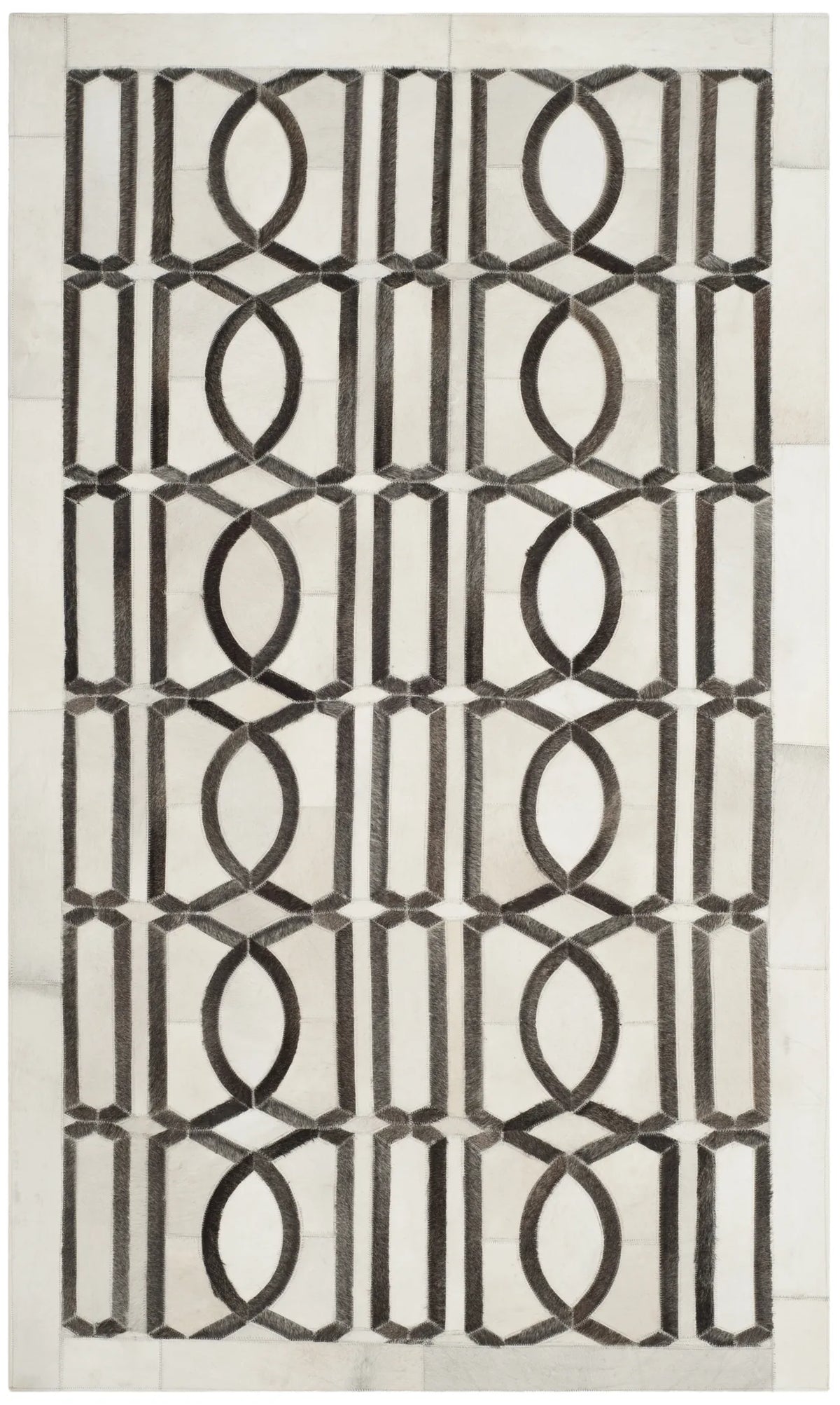 Safavieh Studio Leather 4'-0" x 6'-0" Rug in Ivory / Grey