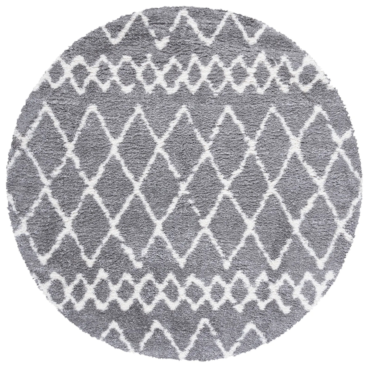 Safavieh Berber Shag 6'-7" x 6'-7" Rug in Grey / Ivory