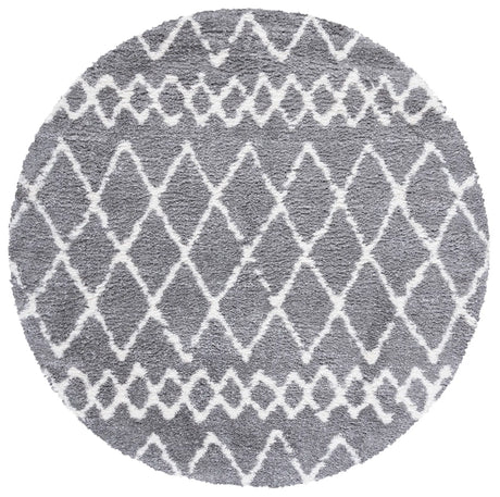 Safavieh Berber Shag 6'-7" x 6'-7" Rug in Grey / Ivory