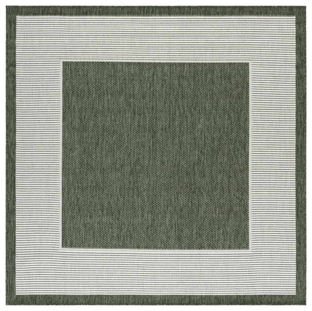 Safavieh Beach House 6'-7" x 6'-7" Rug in Green / Ivory
