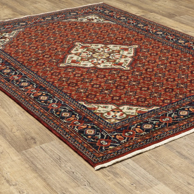 Oriental Weavers Sphinx Lilihan 001C6 Red/ Blue Rugs - angle detail