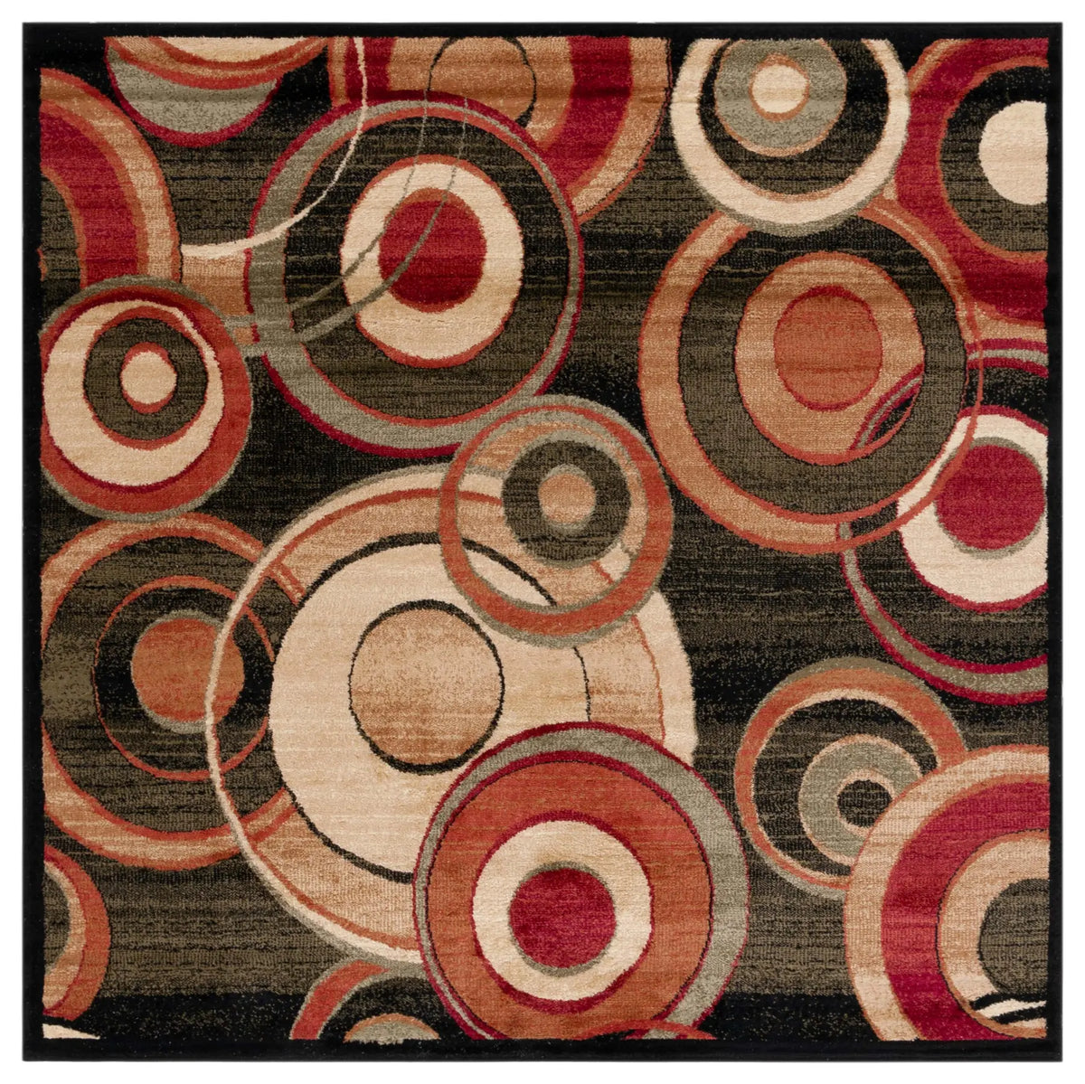 Safavieh Lyndhurst 6'-0" x 6'-0" Rug in Black / Multi