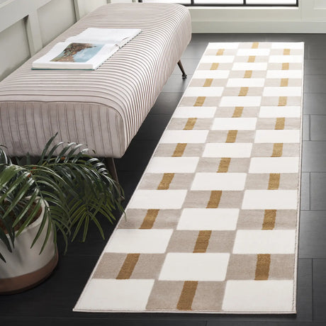 Safavieh Groove 2'-3" x 8'-0" Rug in Ivory / Gold