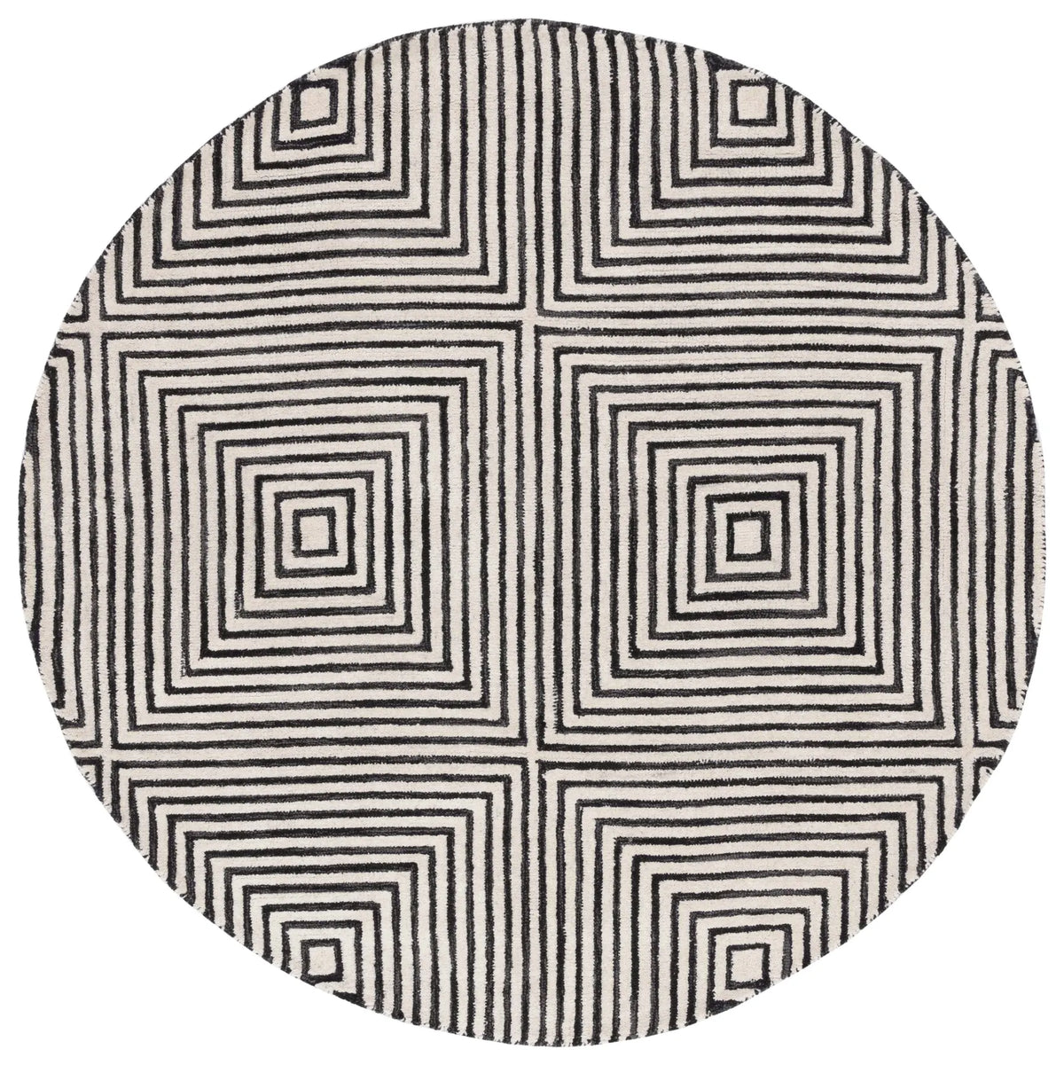 Safavieh Metro 5'-0" x 5'-0" Rug in Black / Beige