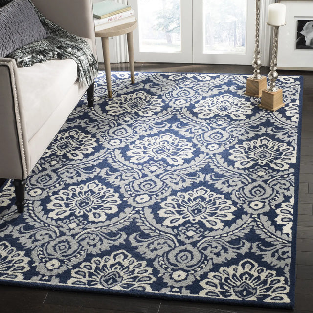 Safavieh Blossom 5'-0" x 8'-0" Rug in Navy / Ivory
