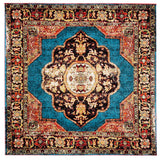 Safavieh Vintage Hamadan 6'-7" x 6'-7" Rug in Gold / Light Blue