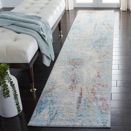 Safavieh Tulum 2'-0" x 11'-0" Rug in Blue / Pink