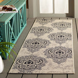 Safavieh Courtyard 2'-3" x 6'-7" Rug in Creme / Black