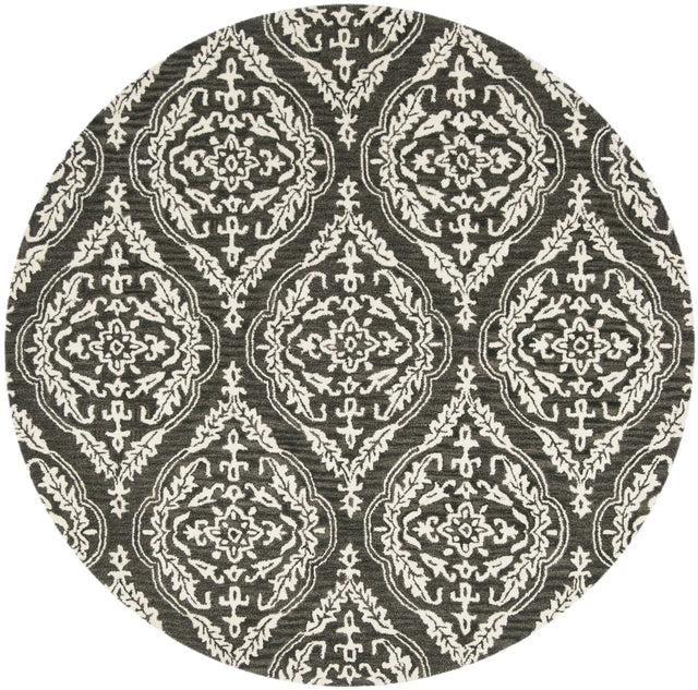 Safavieh Blossom 6'-0" x 6'-0" Rug in Charcoal / Ivory