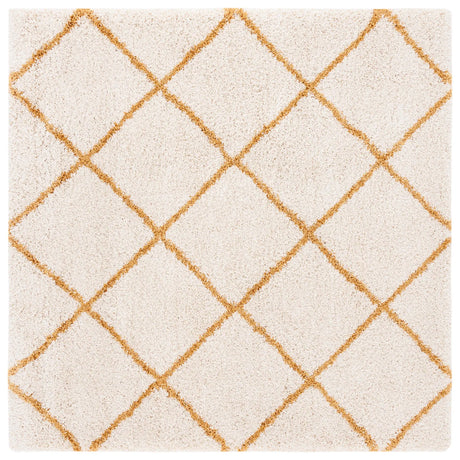 Safavieh Hudson Shag 7'-0" x 7'-0" Rug in Ivory / Gold