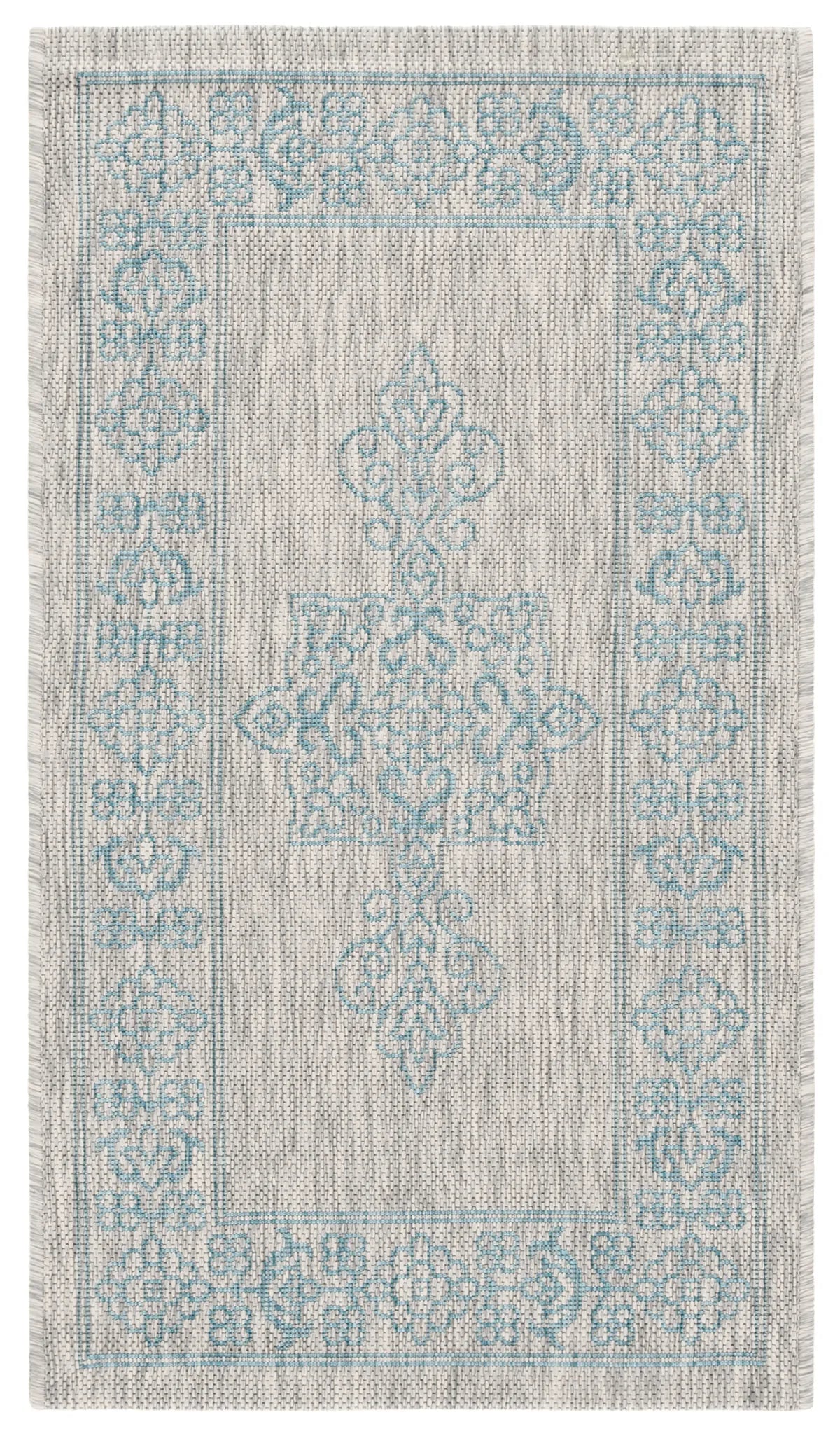 Safavieh Courtyard 2'-0" x 3'-7" Rug in Grey / Aqua