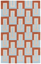 Safavieh Genre 4'-0" x 6'-0" Rug in Light Blue / Rust
