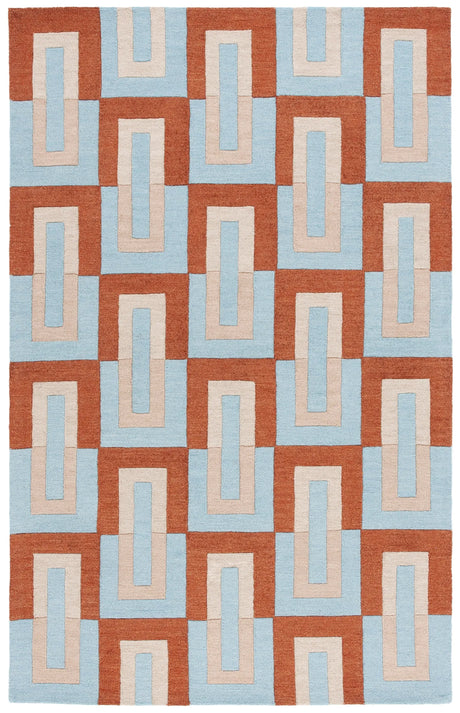 Safavieh Genre 4'-0" x 6'-0" Rug in Light Blue / Rust