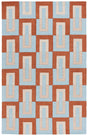 Safavieh Genre 4'-0" x 6'-0" Rug in Light Blue / Rust