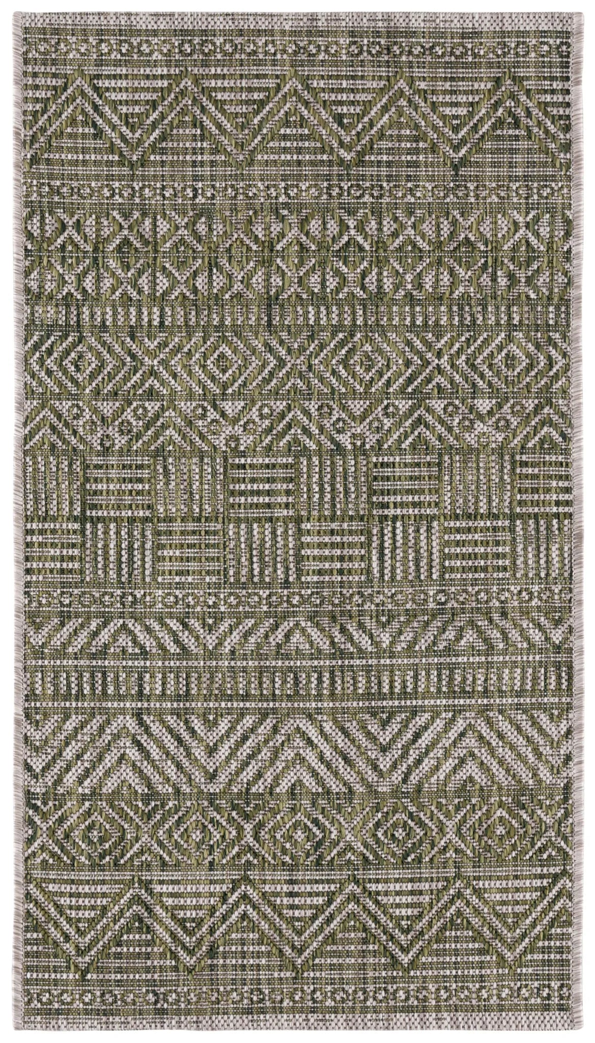 Safavieh Courtyard 2'-0" x 3'-7" Rug in Grey / Olive Green