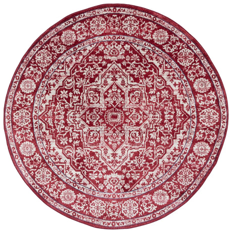 Safavieh Brentwood 6'-7" x 6'-7" Rug in Red / Ivory