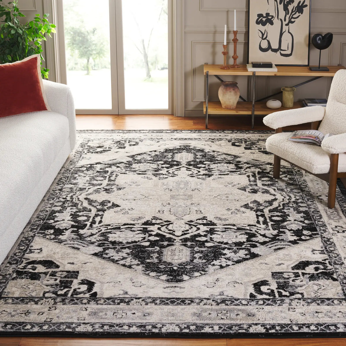 Safavieh Brentwood 10'-0" x 13'-0" Rug in Black / Ivory