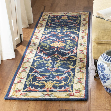 Safavieh Heritage 2'-3" x 10'-0" Rug in Navy / Ivory