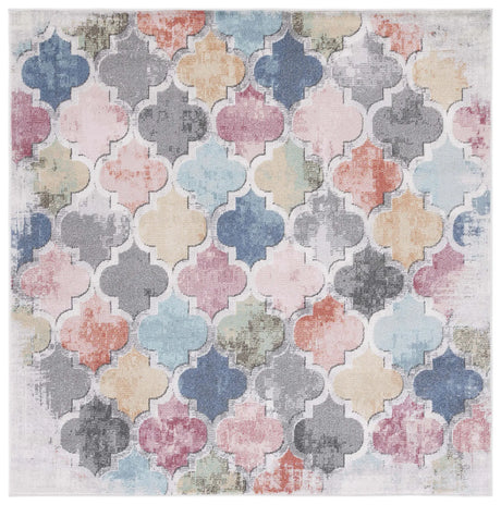 Safavieh Phoenix 500 6'-7" x 6'-7" Rug in Blue / Red