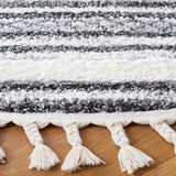 Safavieh Moroccan Tassel Shag 6'-7" x 6'-7" Rug in Grey / Ivory