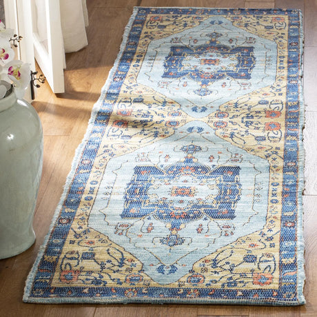 Safavieh Saffron 2'-3" x 8'-0" Rug in Turquoise / Navy