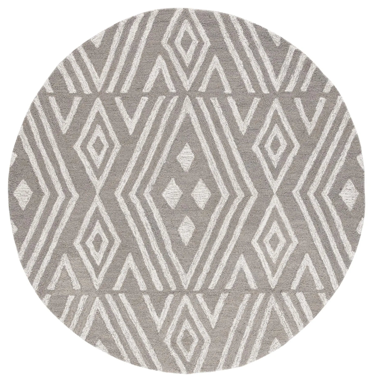Safavieh Micro-Loop 5'-0" x 5'-0" Rug in Grey / Ivory