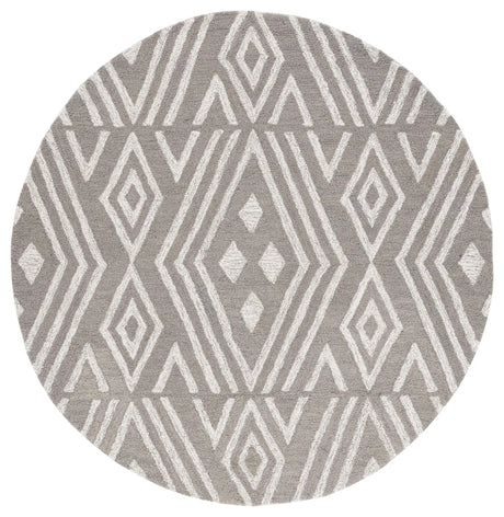 Safavieh Micro-Loop 5'-0" x 5'-0" Rug in Grey / Ivory