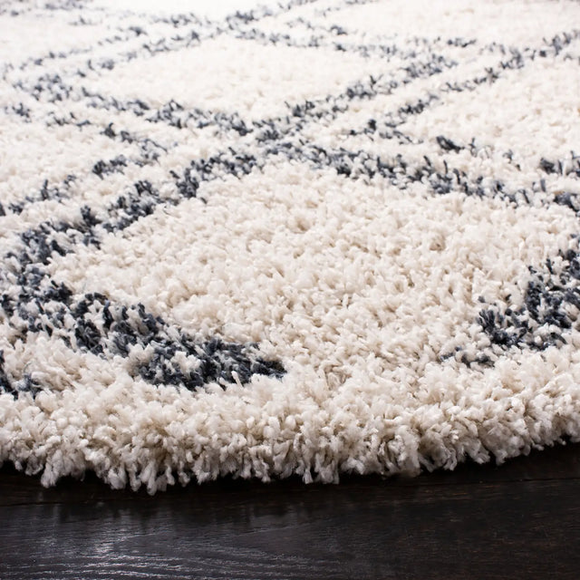 Safavieh Pro Lux Shag 400 6'-7" x 6'-7" Rug in Cream / Blue