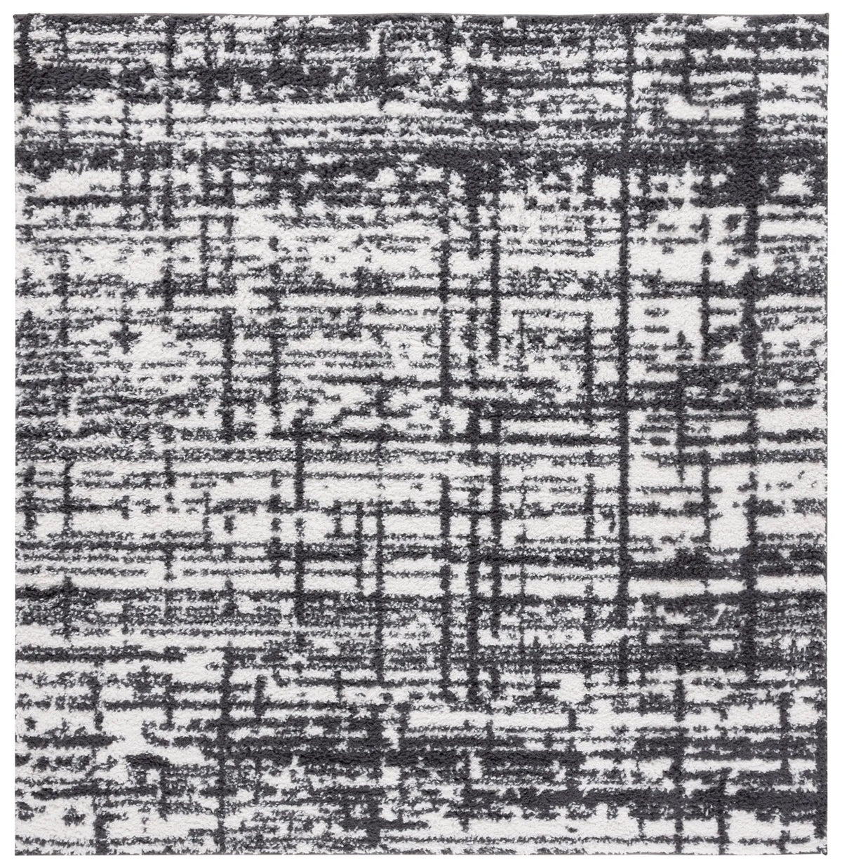 Safavieh Rumi Shag 6'-7" x 6'-7" Rug in Charcoal / Ivory