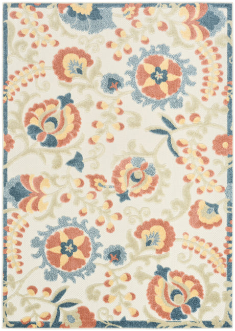 Nourison Aloha ALH17 Machine Made Grey, Multicolor Rug
