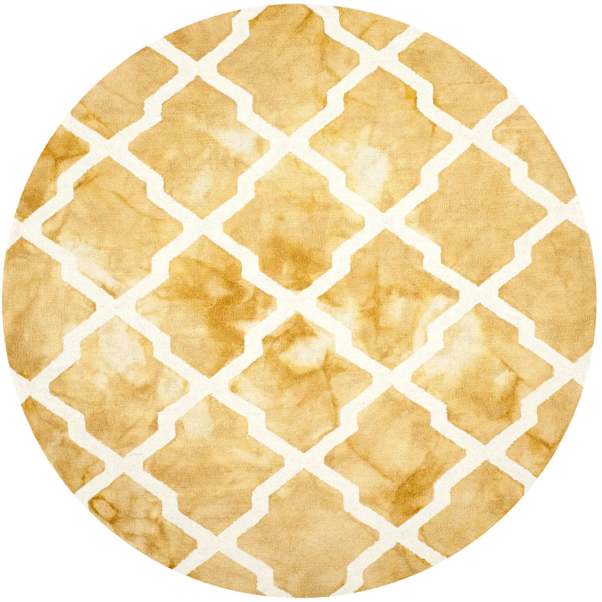 Safavieh Dip Dye 7'-0" x 7'-0" Rug in Gold / Ivory