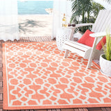 Safavieh Courtyard 5'-3" x 7'-7" Rug in Terracotta / Beige