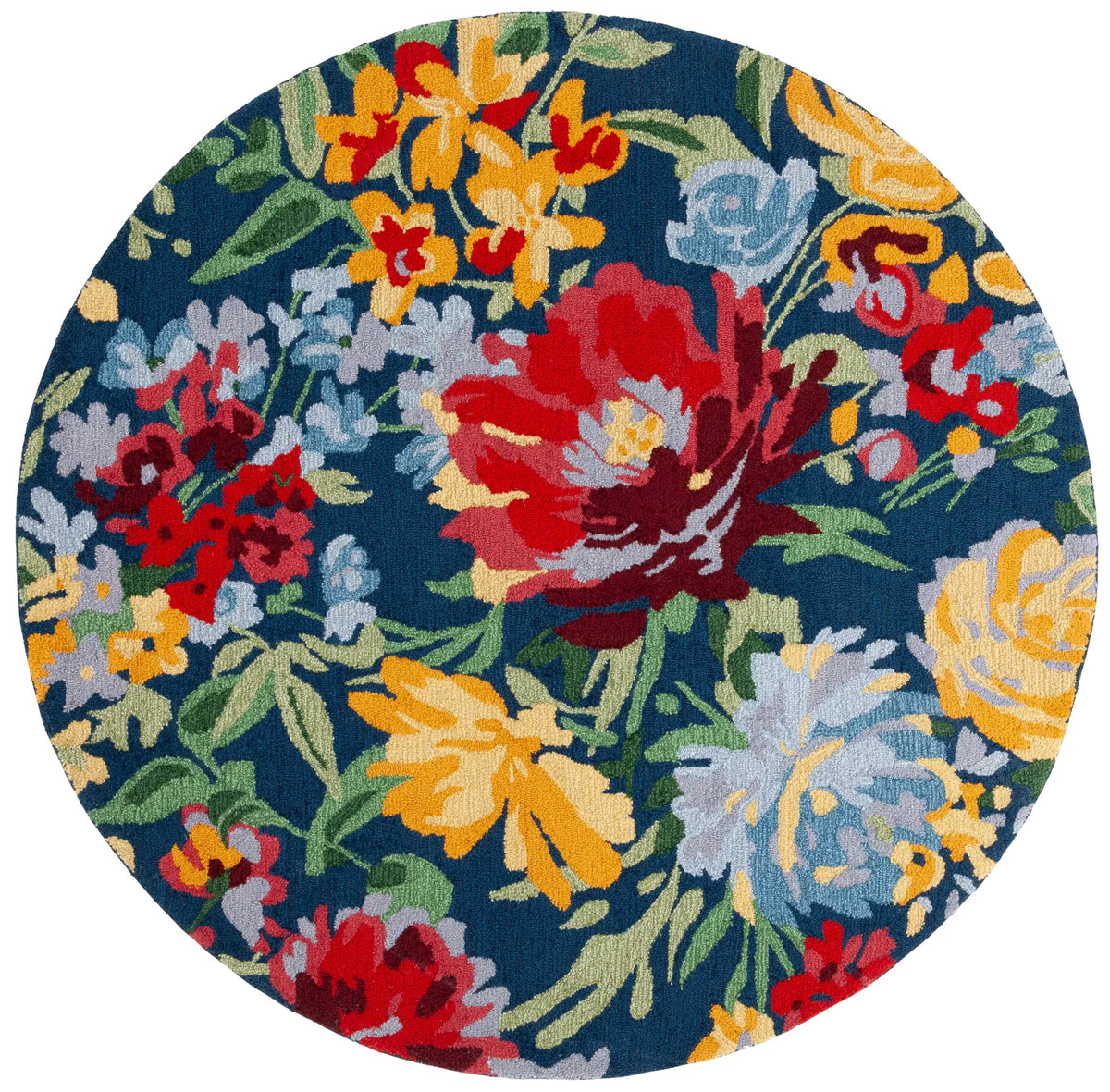Safavieh Easy Care 6'-0" x 6'-0" Rug in Navy / Red